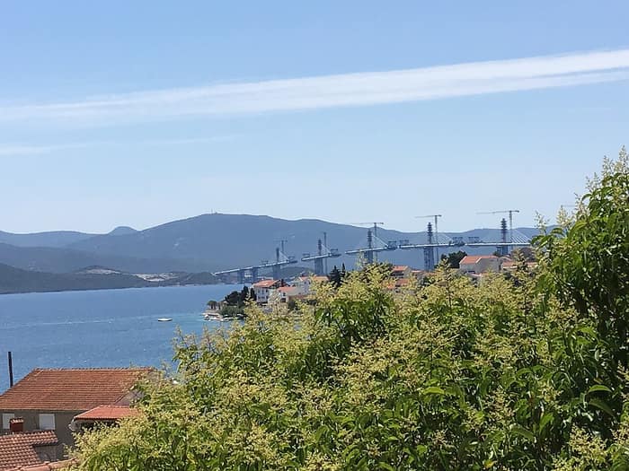 Bauarbeiten an der Pelješac-Brücke im Juni 2021