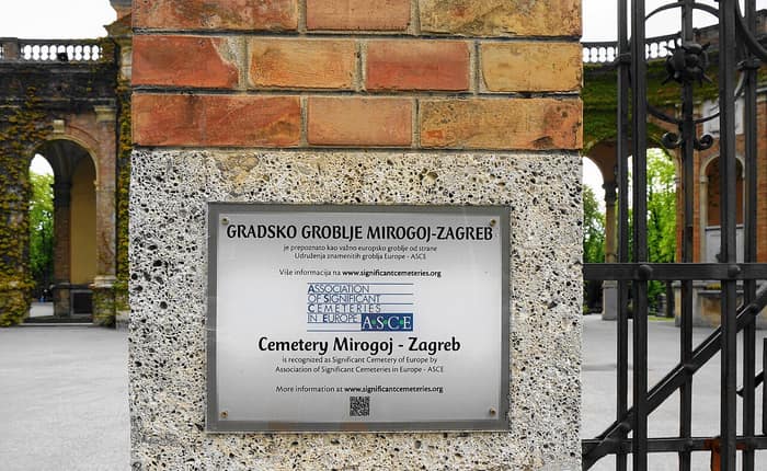 Vue du cimetière de Mirogoj à Zagreb