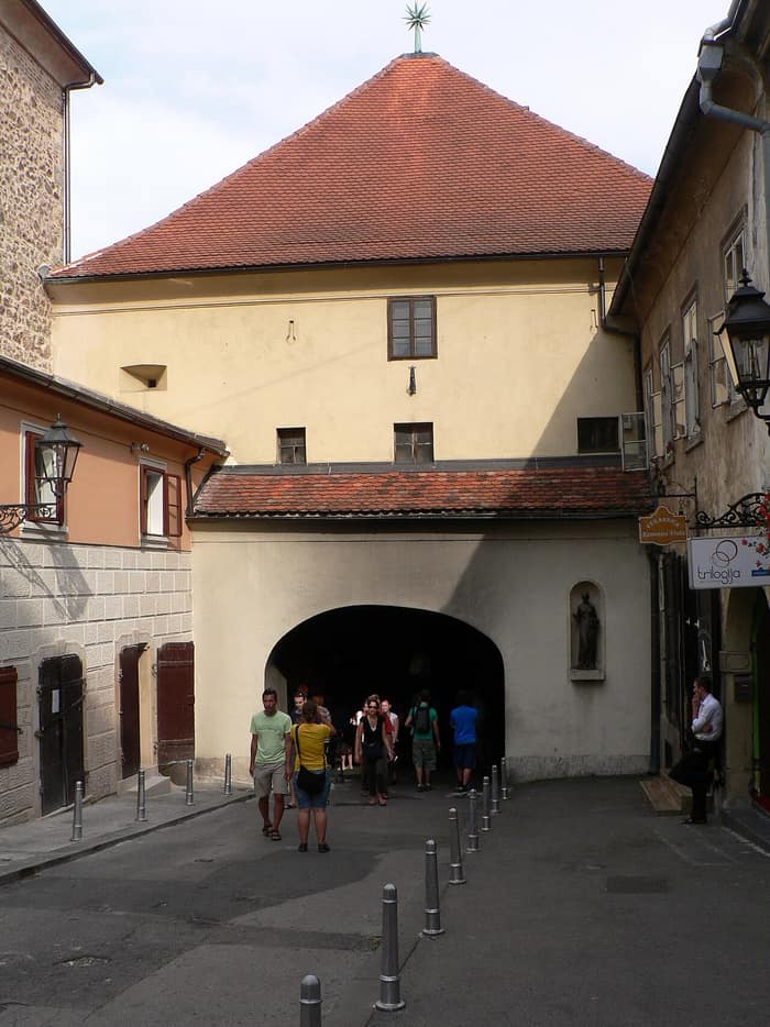 The Stone Gate (Kamenita vrata) in Zagreb's Upper Town with its carriageway and shrine